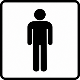 XL Sticker herentoilet (16.5x16.5cm)