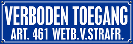 Sticker Verboden toegang art. 461  (25x8.8cm)