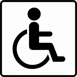 XL sticker toegankelijjk voor invaliden (rolstoel) (16.5x16.5cm)
