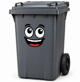 Containersticker oogjes en mond: Smile