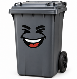 Containersticker gezichtje: dubbele knipoog