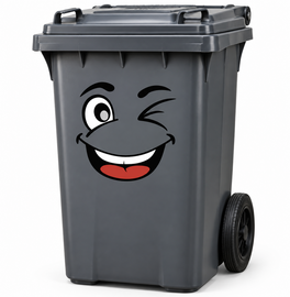Containersticker gezichtje met knipoog
