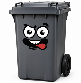 Containersticker gezichtje tong uitsteken