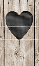 Foto tegelsticker 15x15 'Houten deur met hart beige' 75x45 cm hxb