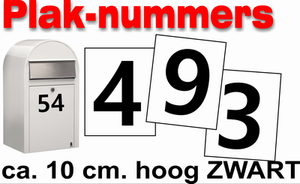 Huisnummer / container stickers Zwart 10CM