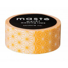 Masking tape Masté Asanoha motief geel en wit