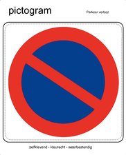Pictogram sticker Verboden te parkeren (10x10cm)