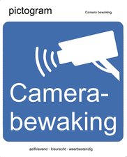 Pictogram sticker Camera bewaking (10x10cm)