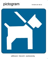 Pictogram sticker Honden aan de lijn (10x10cm)