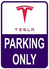 Sticker parking only Tesla