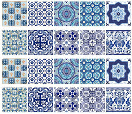 Tegelstickers Mediterraans blauw 10 stuks (10x10cm)