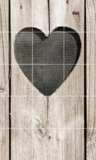 Foto tegelsticker 15x15 'Houten deur met hart beige' 75x45 cm hxb