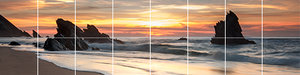 Foto tegelsticker 15x15 'Zonsondergang op het strand' 30x120 cm hxb