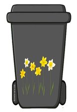 Containersticker bloemen narcissen