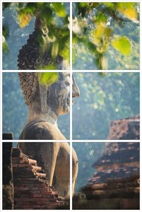Foto tegelsticker 15x15 'Boeddha 45x30 cm hxb - Plakfolie